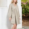 Anna-Kaci Women's Long Sleeve V-Neck Boho Print Dress with Gathered Waist and Relaxed Fit - image 3 of 4