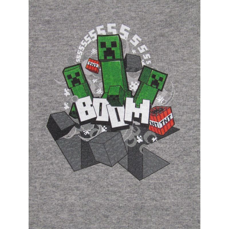 Minecraft Creepers Youth Athletic Gray Jogger Sweatpants, 2 of 3