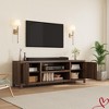 Modern Fluted TV Stand for 80 inch, 70" Wide Walnut Entertainment Center with Adjustable Shelves, Modern TV & Media Cabinet 2-Tier Storage - 3 of 4