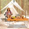Osparple  Folding Outdoor Dining Table,Rectangle Portable Patio Table with Carrying Handle 4 Chairs - 2 of 4