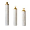 Aukfa Modern 3-Piece White Droplet Shaped Metal Floor Vase Set – Large Glazed Decorative Vases for Home Décor - 4 of 4