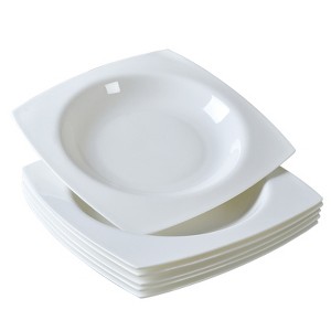 KTMBDW Salad Kitchen Plate set for 6,Square Plate Sets for Elegant Dining,Microwave Safe White Plates Ceramic Tableware Set,Ideal for Home, Restaurant - 1 of 4