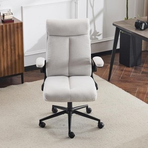 VINGLI Rolling Ergonomic Office Desk Chair with Padded Flip-up Arms, 360° Swivel High Back Executive Computer Chair with Wheels, - 1 of 4