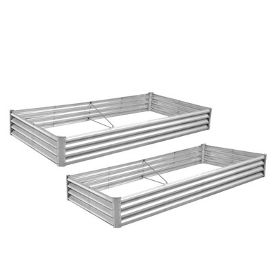 Karl Home 2 Pcs 8×4×1ft  Raised Garden Bed Metal Outdoor Planter Box