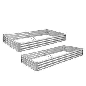 Karl Home 2 Pcs 8×4×1ft  Raised Garden Bed Metal Outdoor Planter Box - 1 of 4
