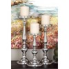 Set of 3 Classic Aluminum Design Pillar Candle Holders - Olivia & May: Elegant Tabletop & Mantel Decor - 2 of 4