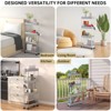 LunaLulinlk 4 Tier Slim Rolling Storage Cart, Slim Cart Kitchen Storage Organizer Rolling Utility/ Mobile Shelving Unit Slide Out Storage Cart, Grey - 4 of 4