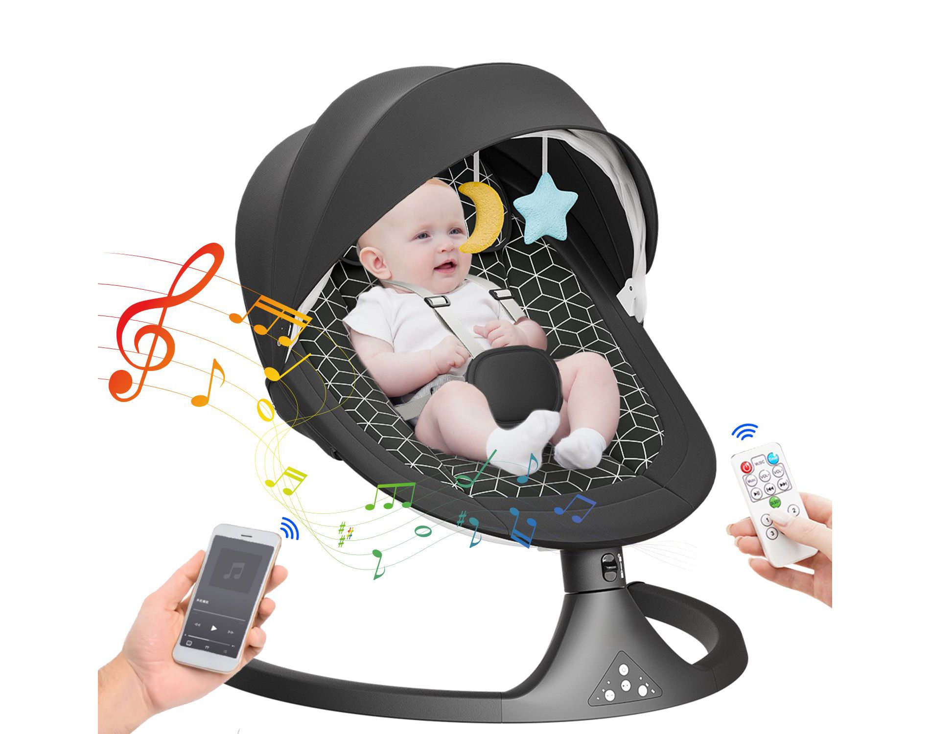 TUMAJUP Baby Swing for Infants with Bluetooth