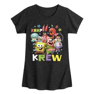 Girls' - SpongeBob SquarePants - Kamp Koral Kamp Krew Fitted Short Sleeve Graphic T-Shirt - 1 of 4