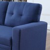 ChicFurnit Sectional Sofas Pull Out Design with Storage Chaise and Removable Cushions for Living Room, Blue, 53"*82"*34.5" - 3 of 4