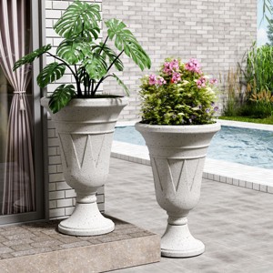 SEVOBAL 15.7" Planters Flower Pot 2-Pack Flower Pots with Award-Winning Design Indoor Outdoor Plants Green Plant Patio, Gold, 15.76"*15.76"*23.64" - 1 of 4