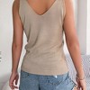 Women's V Neck Sleeveless Tank Tops Sweater Vest Crochet Hollow Out Summer Causal Knitted Top - 4 of 4