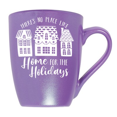 Elanze Designs There's No Place Like Home For the Holidays Passion Purple 10 ounce New Bone China Coffee Cup Mug