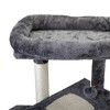 FURNIinspire Pet Crates and Houses, Cat Tree with Cat Condo ,  Cat House with Padded Plush Perch, Gray, 21.7"*17.3"*33.1" - 3 of 4