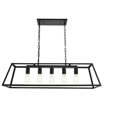 Resolute Black 5-Light Geometric Pendant Lamp