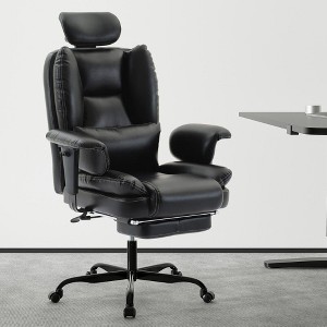 NicBex Adjustable Office Chair with High Backrest,Ergonomic Computer Chair with Lumbar Support,Swivel Leather Desk Chair for Adult,Student - 1 of 4