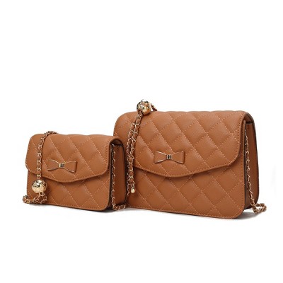 MKF Collection Blossom Quilted Shoulder Bag with a Mini Bag set by Mia K
