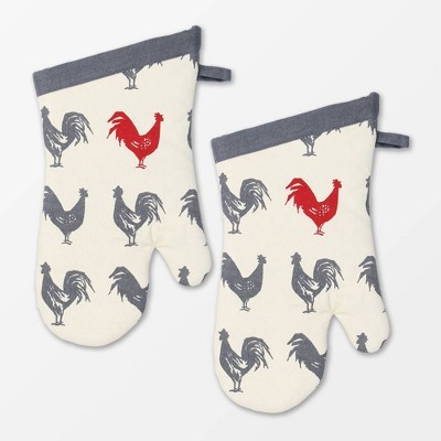 2pk Designer Hen House Print Oven Mitt - MU Kitchen