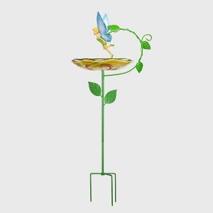 Disney 28" Tinker Bell Metal/Resin Birdbath Stake: Freestanding, Weather-Resistant Garden Decor - 1 of 4