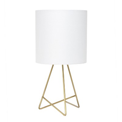 Down To The Wire Table Lamp with Fabric Shade Gold - Simple Designs