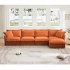 Oversized 156.6" Chenille Slipcovered L-Shaped Modular Sectional Sofa with French Edges and Removable Covers, 5-Piece Free combination - 2 of 4