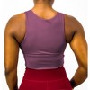 Anna-Kaci Active Women's High Neck Seamless Crop Tank Top with Wide Straps and Stretch Compression Fit - 4 of 4