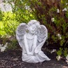 Northlight 8.75" Gray Sitting  Angel with Wings Outdoor Garden Statue - 2 of 4