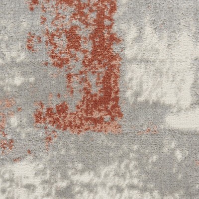 Handmade Grey Brick Abstract Synthetic Area Rug