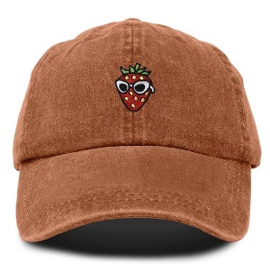 Dalix Strawberry Embroidered Cap Cotton Baseball Summer Cool Dad Hat Womens - 1 of 4