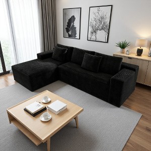 104" Cloud Corduroy L-Shaped Sectional Sofa with Chaise - 1 of 4