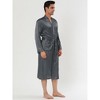 Lars Amadeus Men's Solid Satin Robe Long Sleeve Sleepwear Pajama Bathrobe - 2 of 4