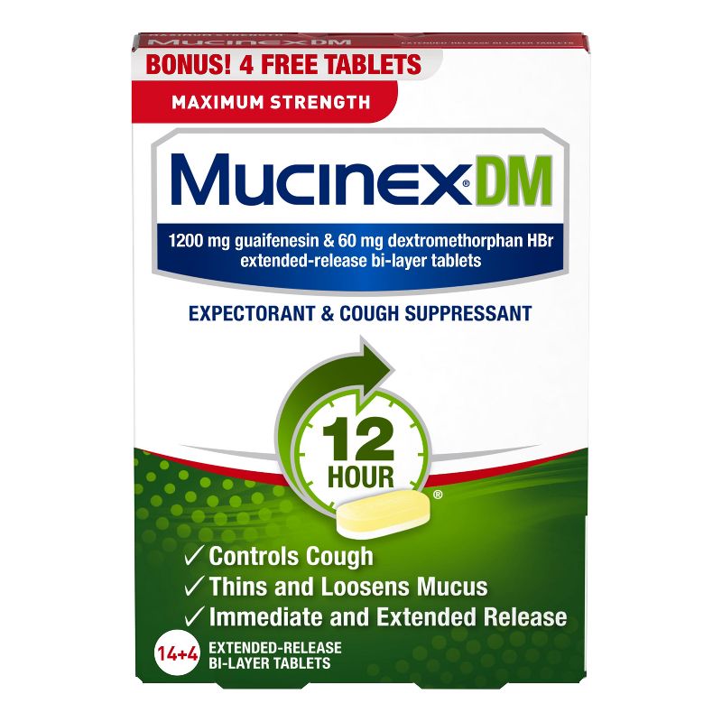  Mucinex DM Max Strength 12 Hour Cough Medicine - Tablets, 1 of 8