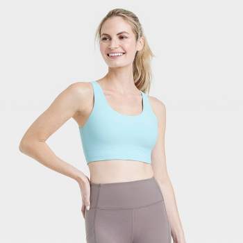 Women's Light Support Asymmetrical Crop Sports Bra - All In Motion™ Pink M  : Target