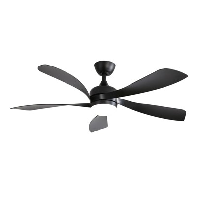 BestParts Ceiling Fan with Light + Remote, 52 Inch Modern Black Fan with DC Motor, 3-Color Dimmable LED, Indoor Quiet Reversible ABS 5 Blades