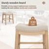 Arceso Bar Stools Set of 4,24 Inch Fabric Counter Height Bar Stools, Saddle Barstools for Kitchen Island with Nailhead Trim Tufted Button, Linen Color - 2 of 4