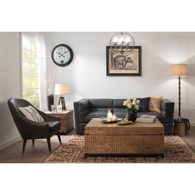 Mariner Adjustable Wood Tripod Floor Lamp with Burlap Shade
