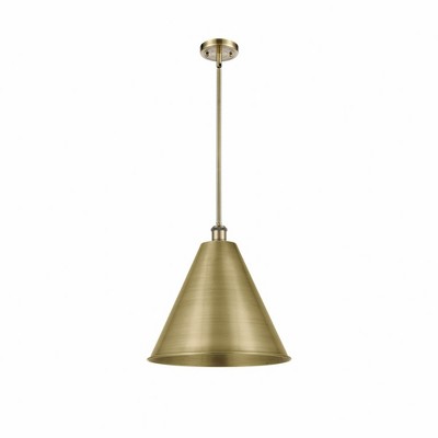 Ballston Cone - 1 Light Pendant In Industrial Style-16.75 Inches Tall and 16 Inches Wide