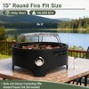 15" Propane Tabletop Gas Fire Pit, 40000 BTU Round Steel Tabletop Fire Pit for Outdoor Patio, Garden, Balcony & Living Space, Black - 2 of 4