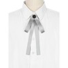 INSPIRE CHIC Women's Ribbon Bowknot Pre-Tied Pin Brooch Ties with Black Rhinestone - 4 of 4