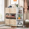 Tribesigns Modern Entryway Shoe Cabinet with 3 Flip Drawers & Open Shelves, Narrow Freestanding Hidden Shoe Rack - 2 of 4