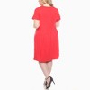 Plus Size Asymetrical Waist and Short Sleeve Swing Dress -White Mark - 3 of 4