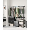 SONGMICS Clothes Rack, 70.9 Inch Wardrobe Freestanding Closet, Heavy Duty Garment Rack with 1 Extendable Hanging Rod, 2 Drawers and 4 Shelves - 3 of 4
