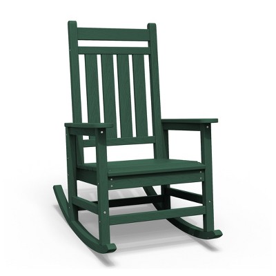 Hyleory HDPE Modern Resin Outdoor Rocking Chair, Patio Adirondack Chair for All Seasons