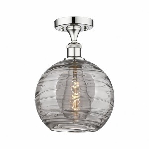 Athens Deco Swirl - 1 Light Semi-Flush Mount In Industrial Style-11.75 Inches Tall and 10 Inches Wide - 1 of 1