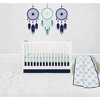 Bacati - Noah Muslin Mint Navy 4 pc Crib Bedding Set with Sleeping Bag - 2 of 4