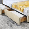Sapphtopaz Daybed Bed Frame with Tufted Upholstered Sofa Bed with Armrests and Wood Slats Support Beds for Apartment, Bedroom - 4 of 4