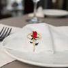 Unique Bargains Napkin Rings Stainless Steel Green Gold Tone 1 Pcs - 3 of 3