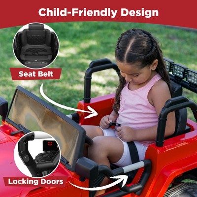 Red 12V Kids Ride-On SUV with Remote Control and LED Lights