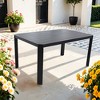 Gulches Patio Dining Tables - Bourbon Brown Modern Aluminum Table with Umbrella Hole - 3 of 4