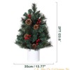 2 Ft Mini Pre-Lit Christmas Tree with Warm White Lights, Red Berries & Pine Cones - Small Tabletop Decor for Apartments, Dorms, Office - 3 of 4